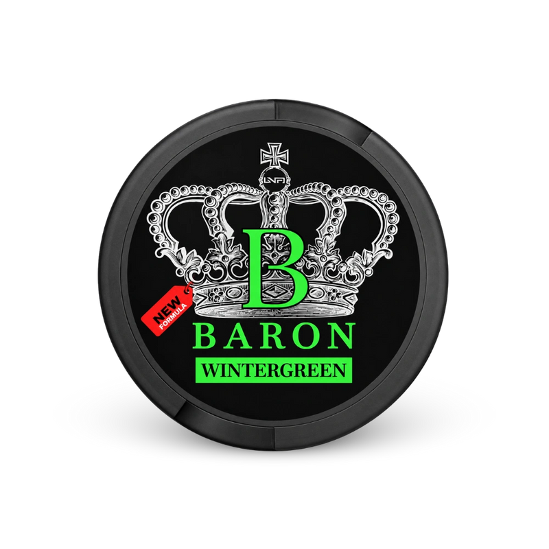 Baron Wintergreen – nicotine pouch can