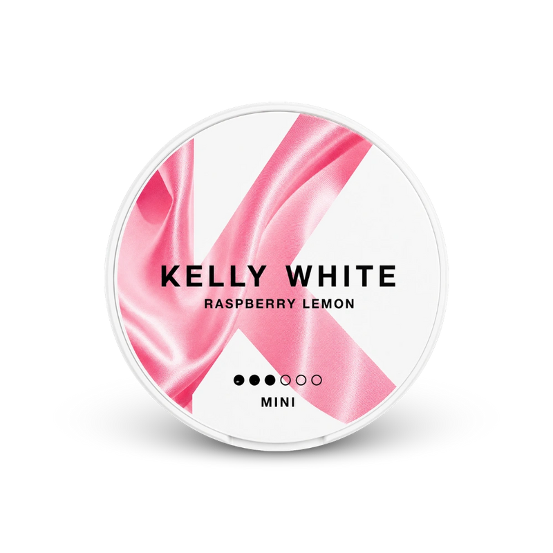 Kelly White Raspberry Lemon Mini – lattina di sacchetti di nicotina