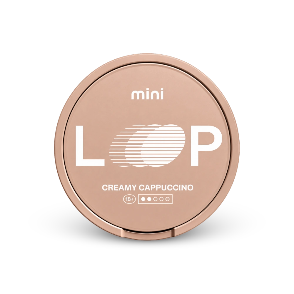 LOOP Creamy Cappuccino Mini – lattina di sacchetti di nicotina
