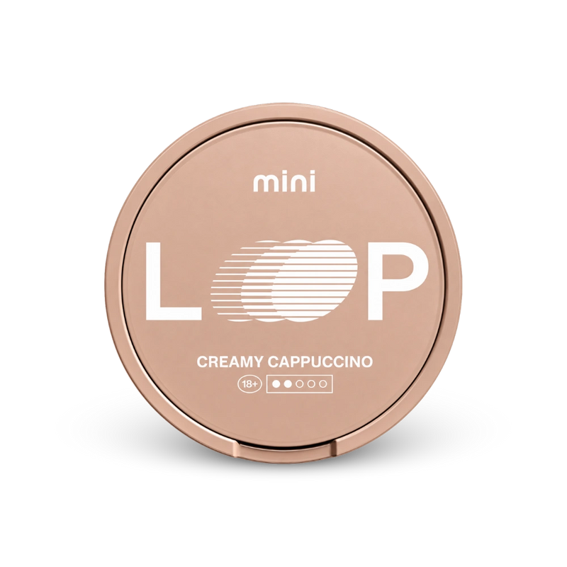 LOOP Creamy Cappuccino Mini – lattina di sacchetti di nicotina