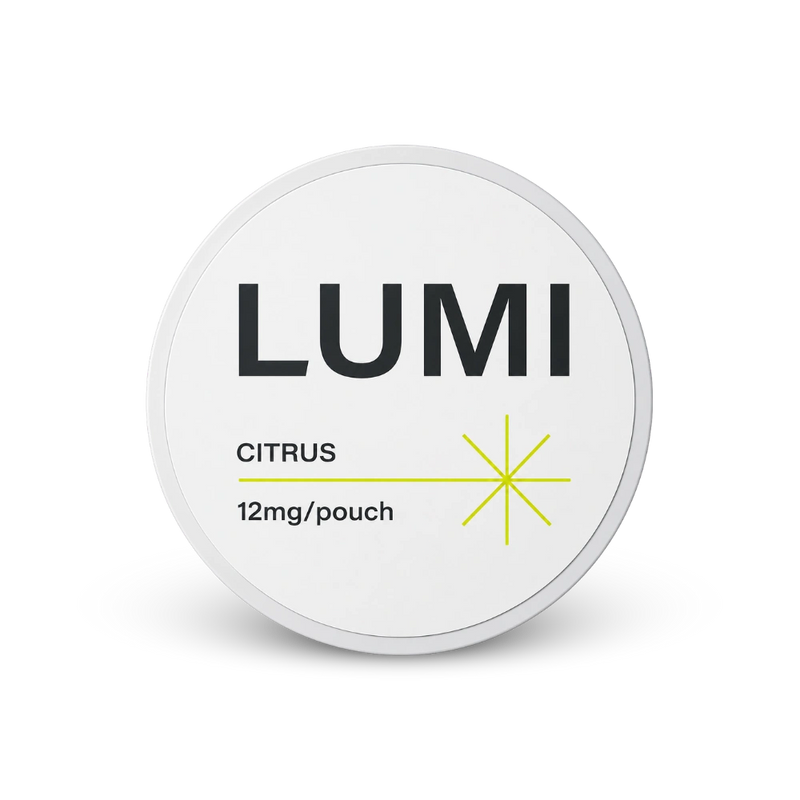LUMI Citrus 12mg – lattina di bustine di nicotina