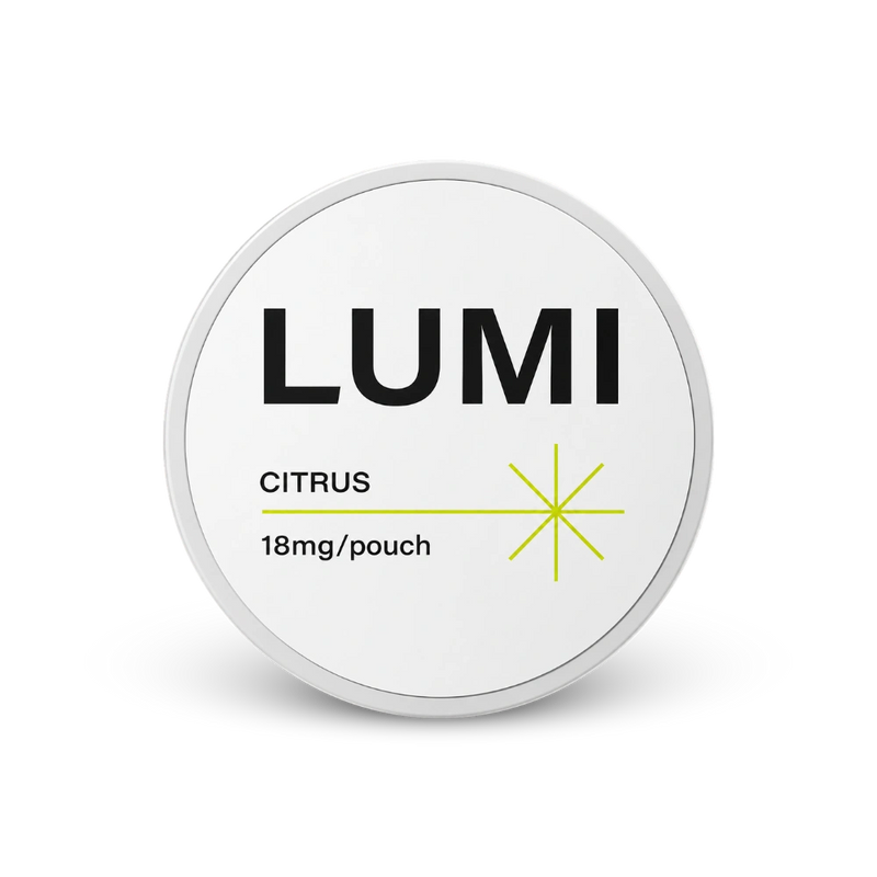 LUMI Citrus 18mg – lattina di sacchetti di nicotina