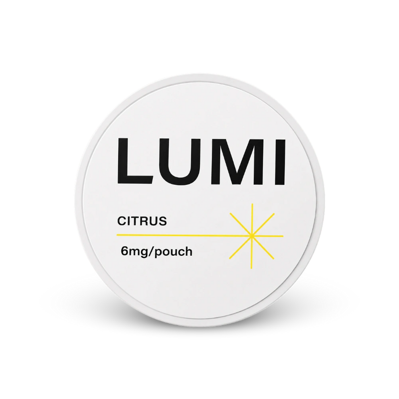 LUMI Citrus 6mg – lattina di sacchetti di nicotina