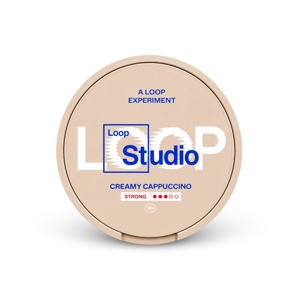Loop Creamy Cappuccino Strong – lattina di sacchetti di nicotina