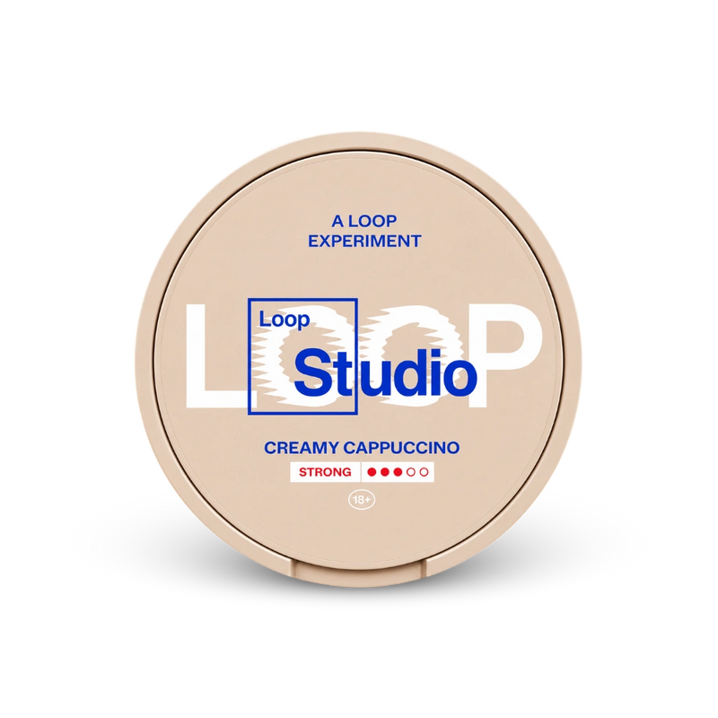 Loop Creamy Cappuccino Strong – lattina di sacchetti di nicotina