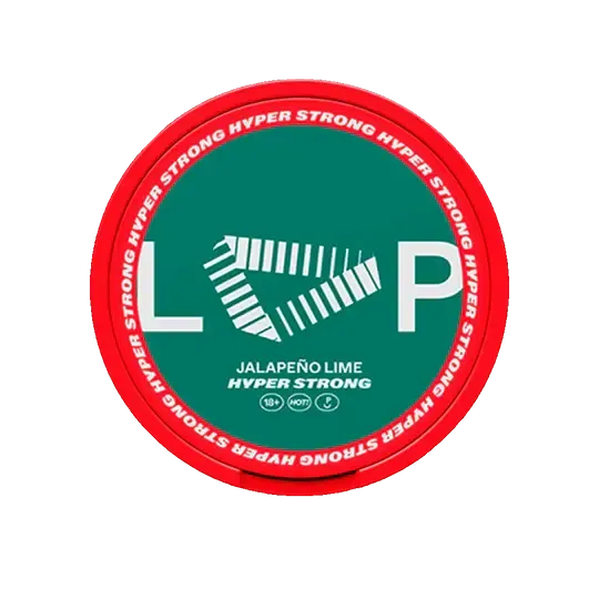 Loop Jalapeno Lime Hyper Strong Nicotine Pouches Dose con coperchio rosso e design verde