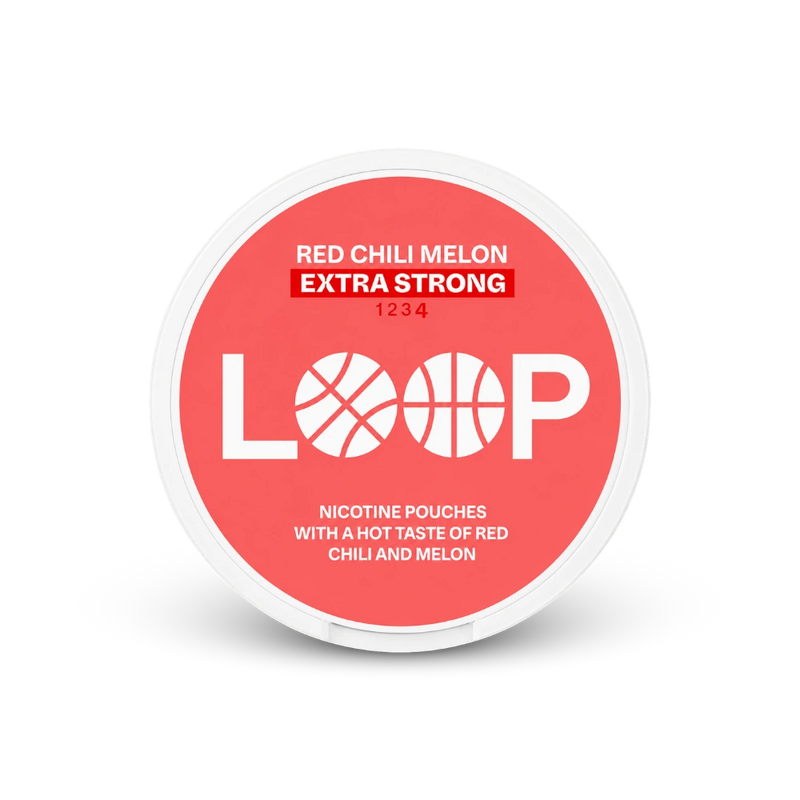 Loop Red Chili Melon Extra Strong – lattina di bustine di nicotina