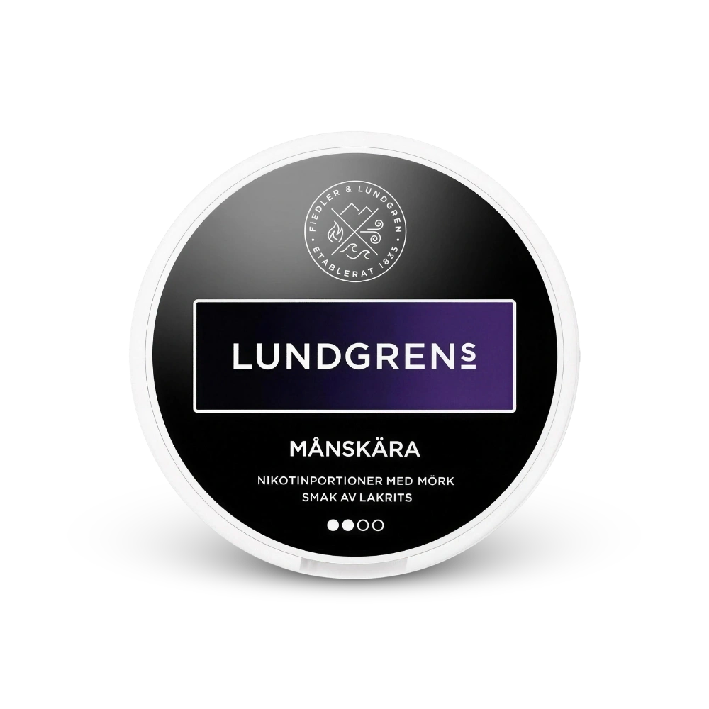 Lundgrens Månskära – lattina di bustine di nicotina