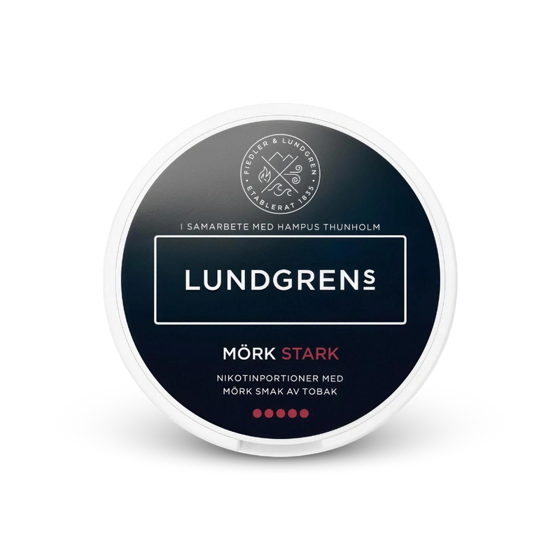 Lundgrens Mörk Stark – lattina di bustine di nicotina