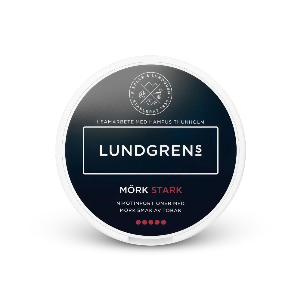 Lundgrens Mörk Stark – lattina di bustine di nicotina
