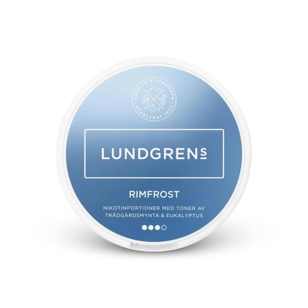Lundgrens Rimfrost – lattina di bustine di nicotina