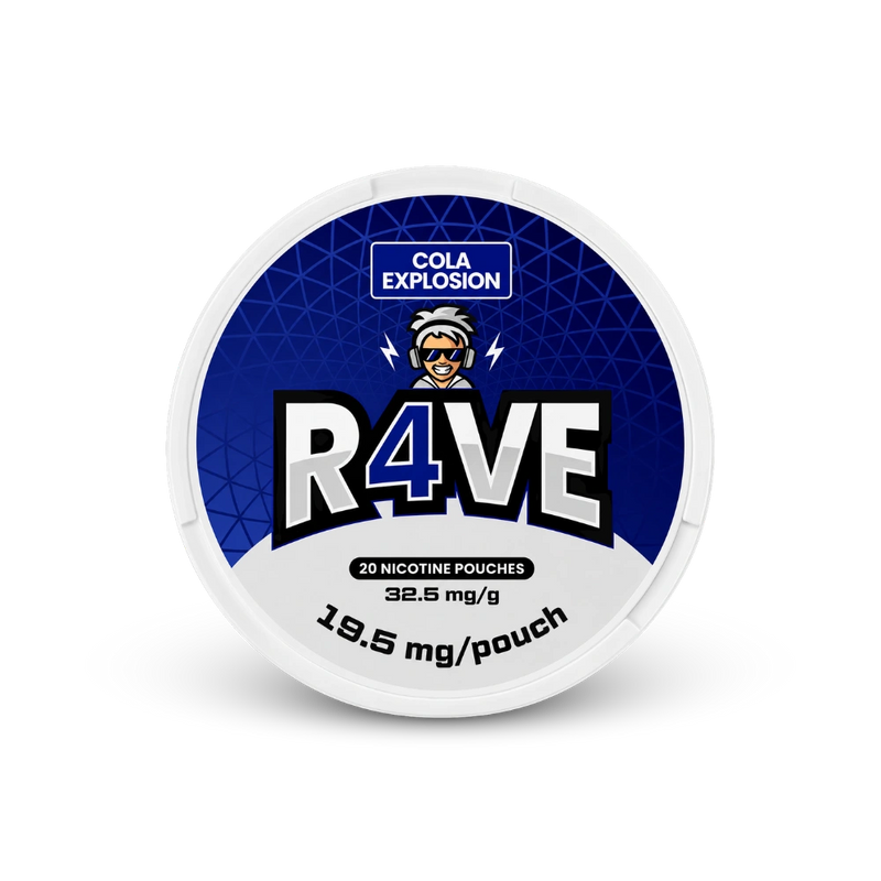 RAVE Cola Explosion 32.5mg – lattina di bustine di nicotina