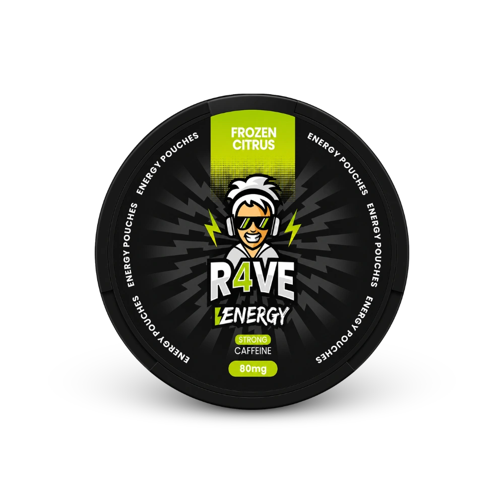 RAVE Energy Frozen Citrus 80mg – lattina di sacchetti di nicotina