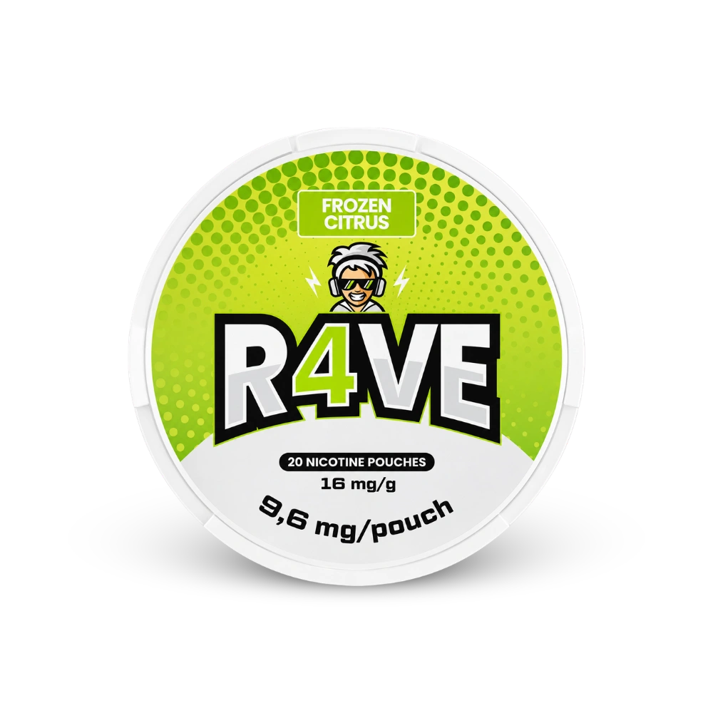 RAVE Frozen Citrus 16mg – lattina di sacchetti di nicotina