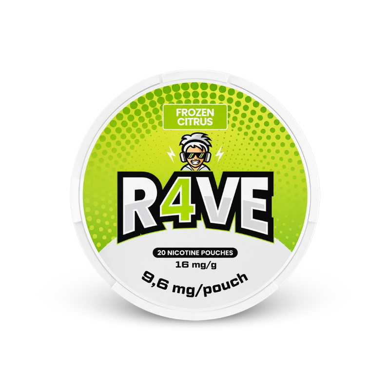 RAVE Frozen Citrus 16mg – lattina di sacchetti di nicotina