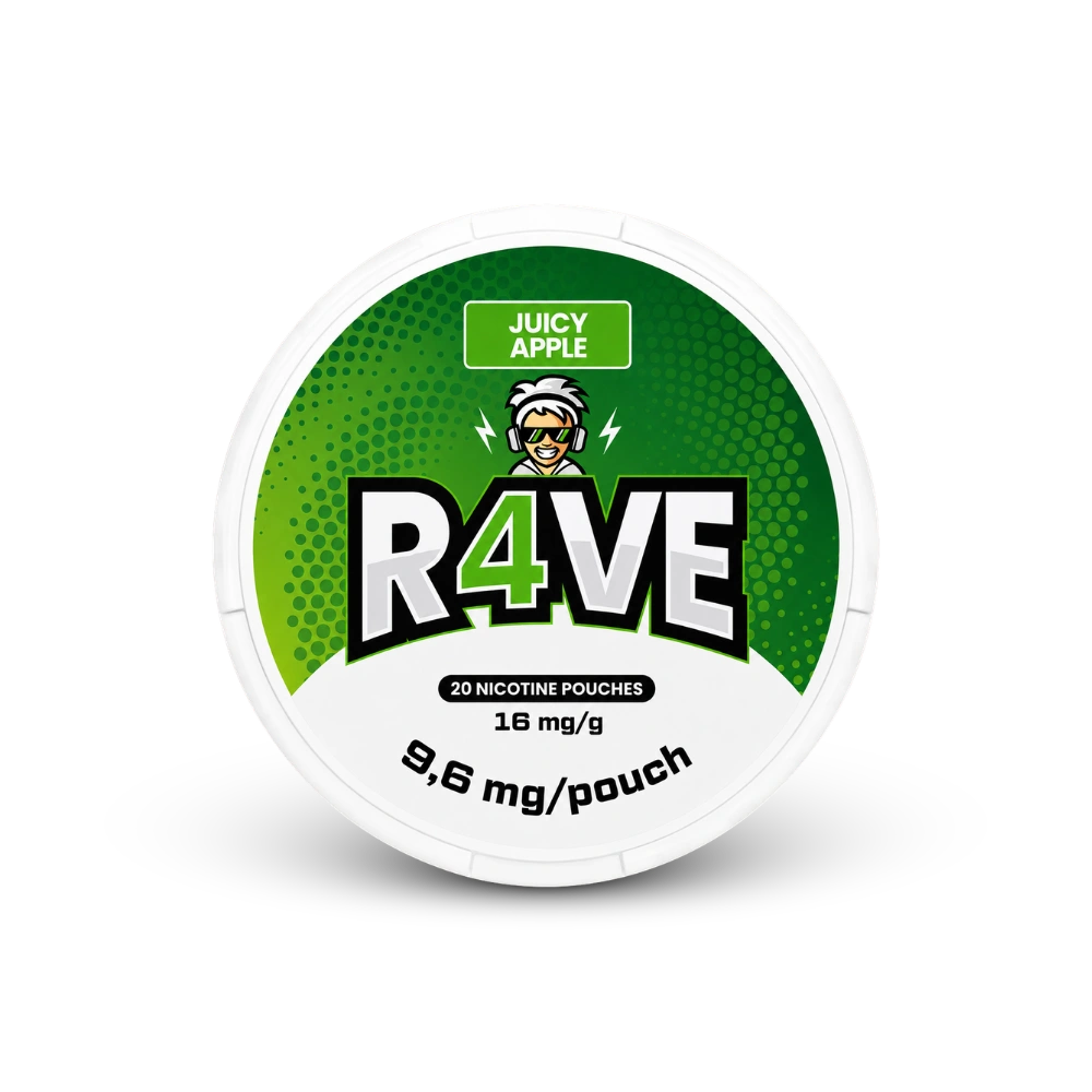 RAVE Juicy Apple 16mg – lattina di sacchetti di nicotina