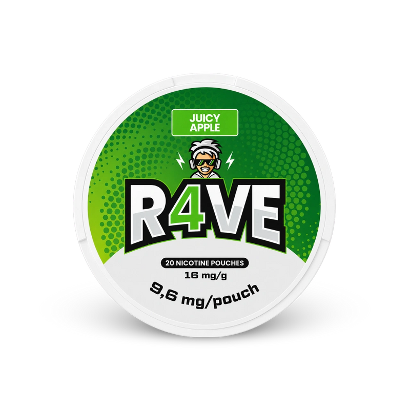 RAVE Juicy Apple 32.5mg – lattina di bustine di nicotina