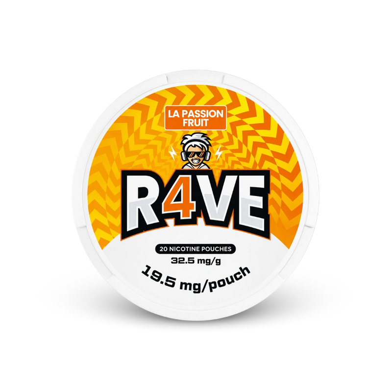 RAVE La Passion Fruit 32.5mg – lattina di bustine di nicotina