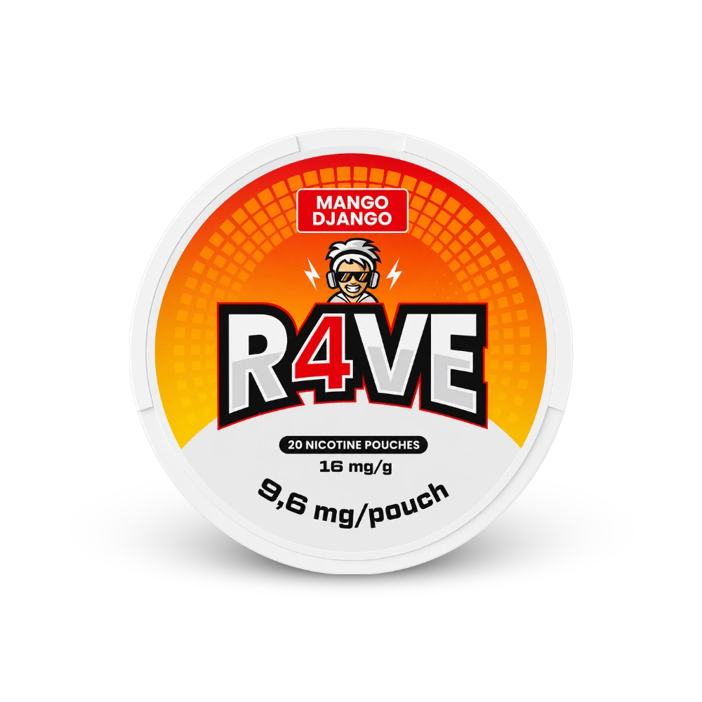 RAVE Mango Django 16MG – lattina di sacchetti di nicotina