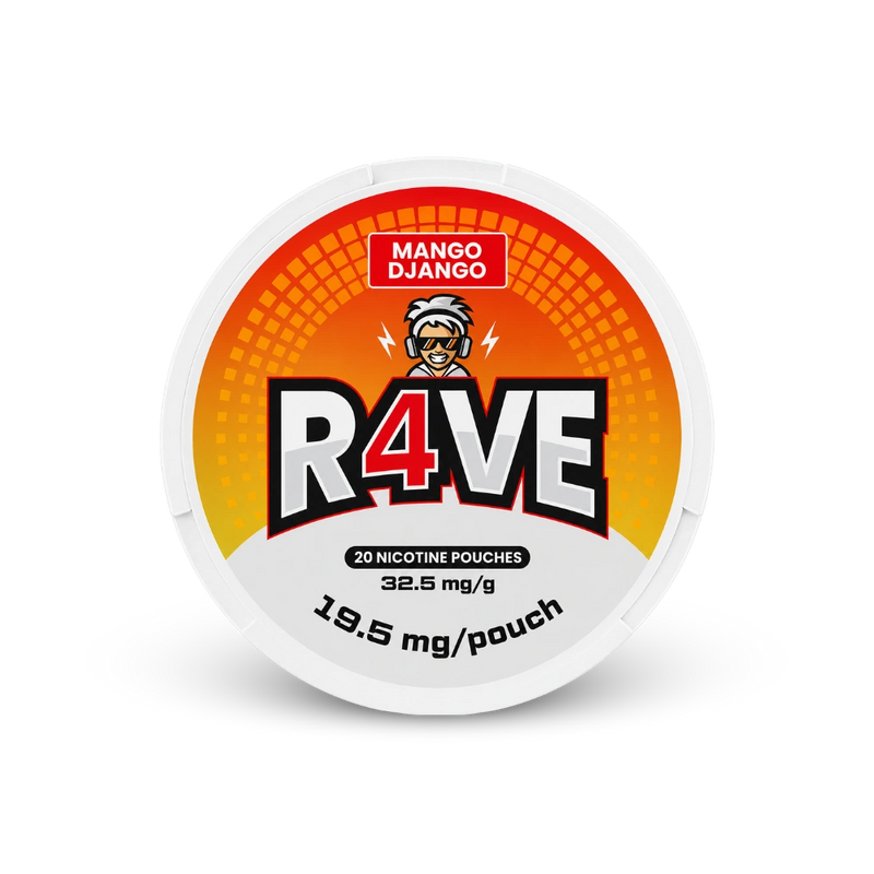 RAVE Mango Django 32.5mg – lattina di bustine di nicotina