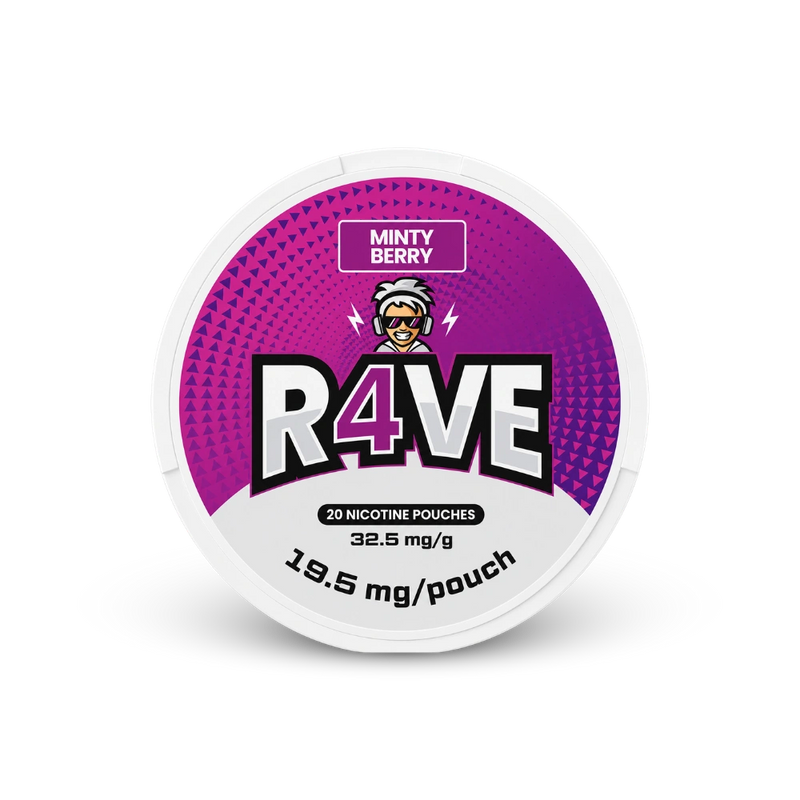 RAVE Minty Berry 32,5mg – lattina di sacchetti di nicotina