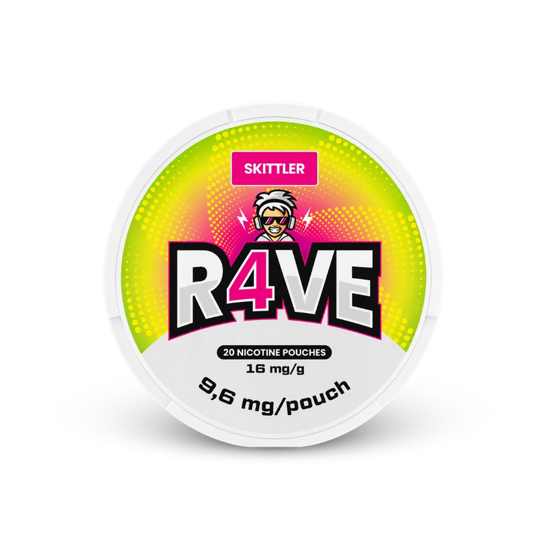 RAVE Skittler 16mg – lattina di sacchetti di nicotina