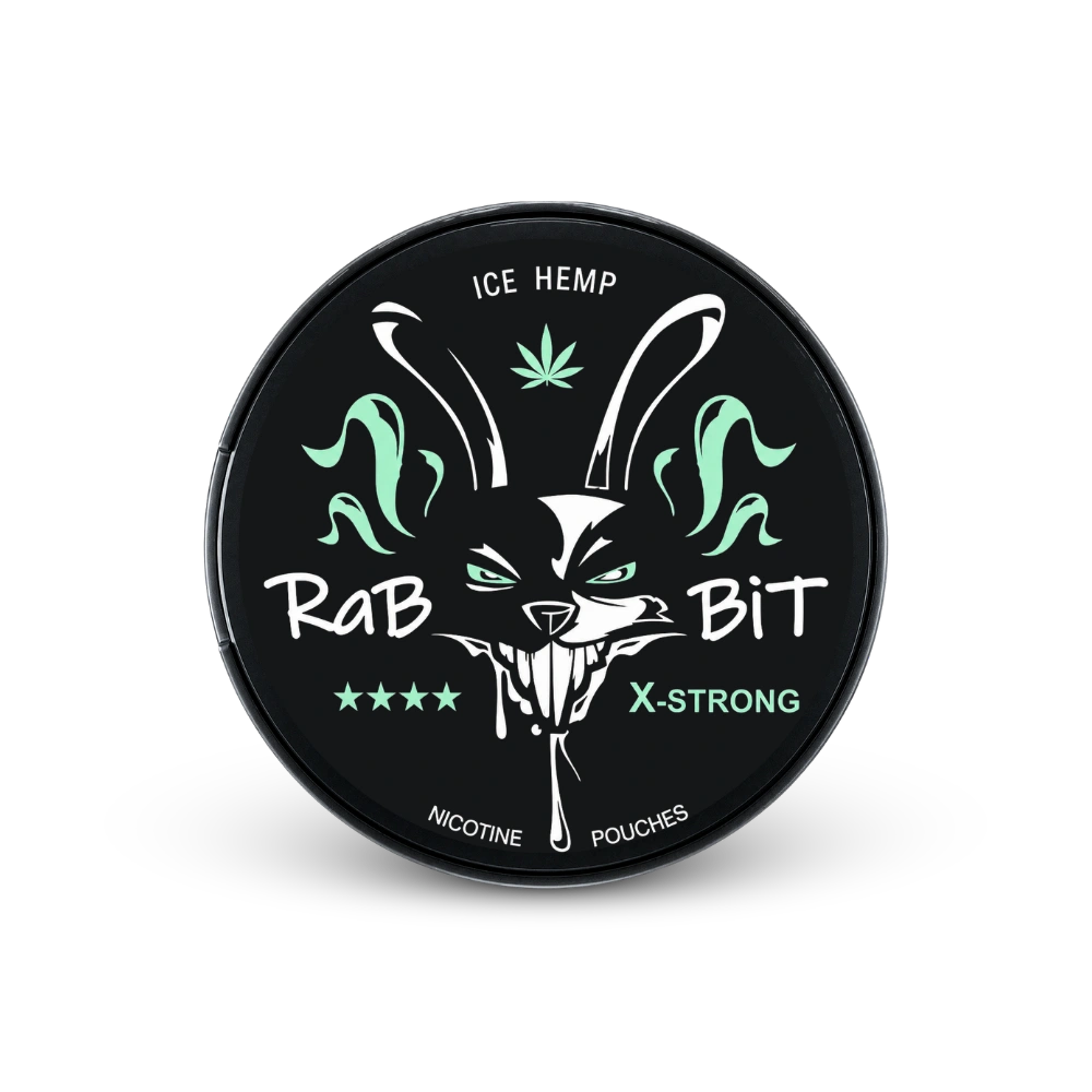 RaBBiT Ice Hemp X-Strong – lattina di sacchetti di nicotina