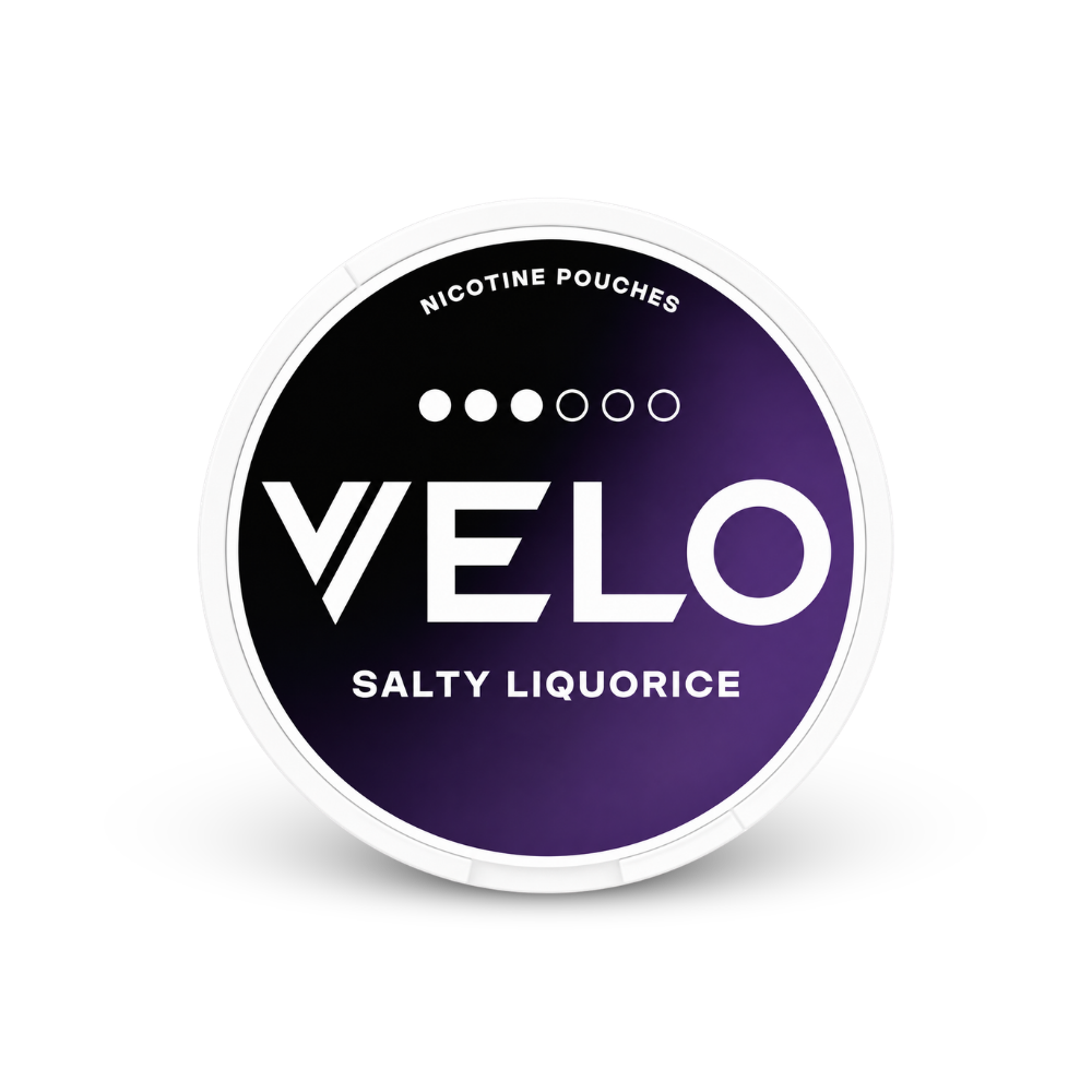 VELO Salty Liquorice – lattina di bustine di nicotina