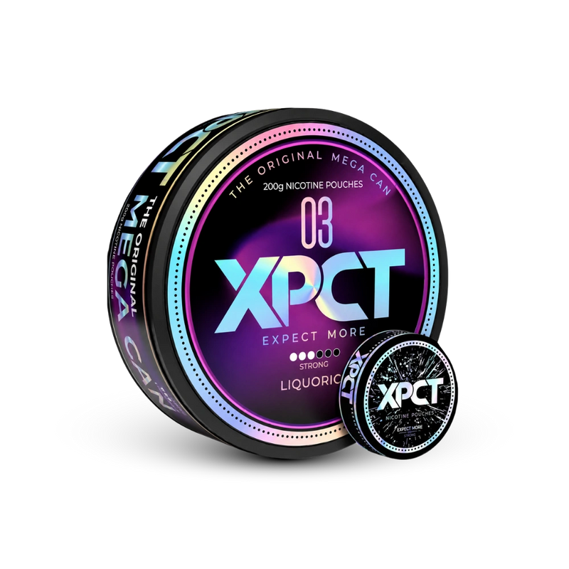 XPCT Black Mega Liquorice – lattina di sacchetti di nicotina