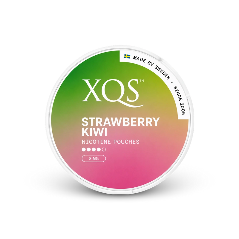 XQS Strawberry Kiwi Strong – lattina di pouch di nicotina
