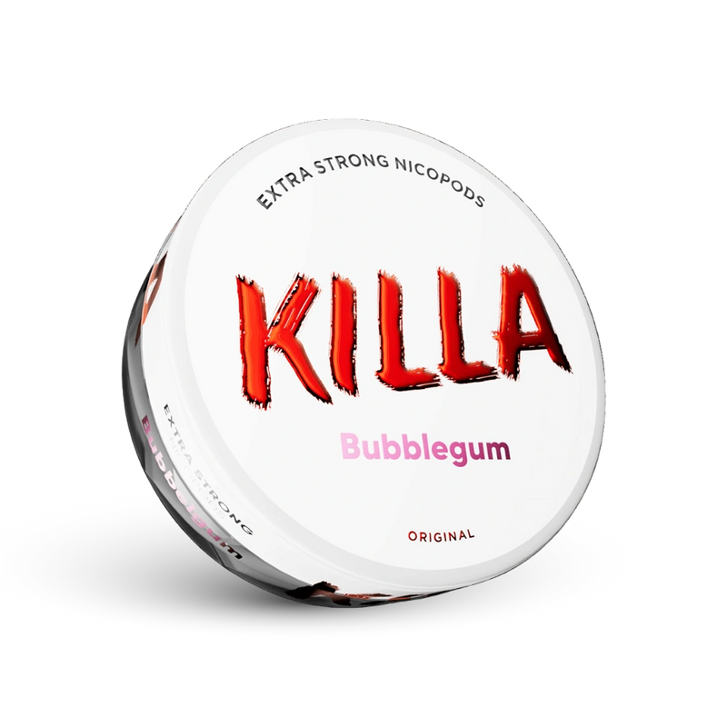 Killa Bubblegum Extra Strong Nicotine Pouches 16mg Dose con sapore di gomma da masticare