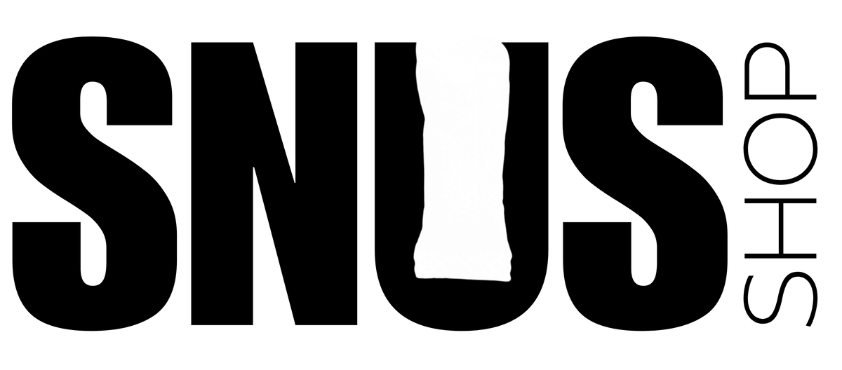 Logo Snus Shop scritta nera su sfondo bianco