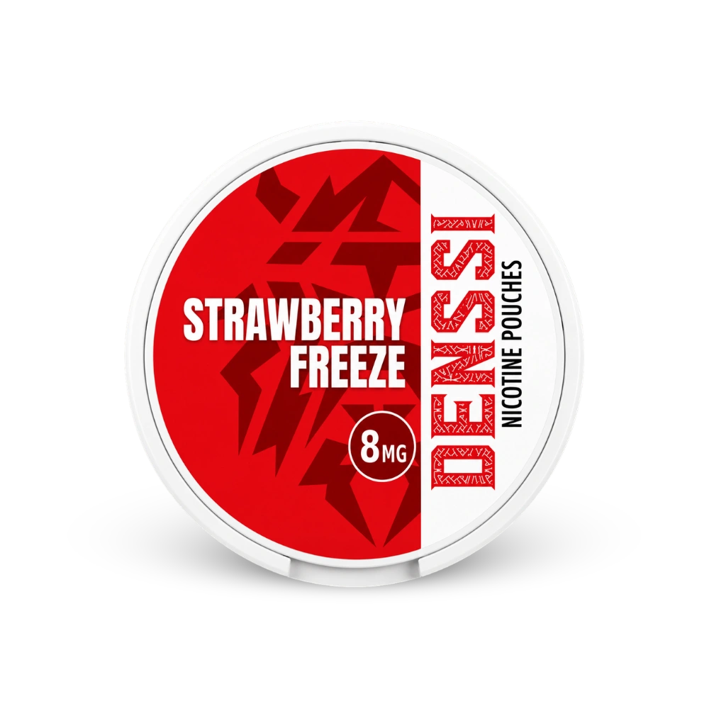 Denssi Strawberry Freeze 8mg – lattina di bustine di nicotina