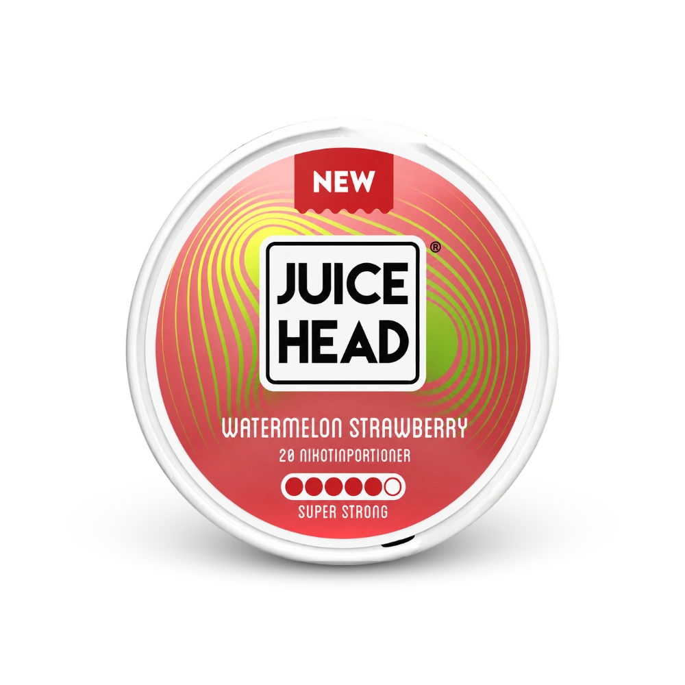 Juice Head Watermelon Strawberry Super Strong – lattina di bustine di nicotina