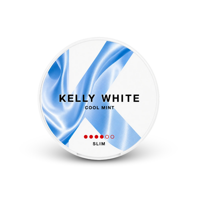 Kelly White Cool Mint Slim Strong – lattina di bustine di nicotina