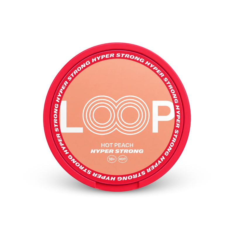Loop Hot Peach Hyper Strong – lattina di bustine di nicotina