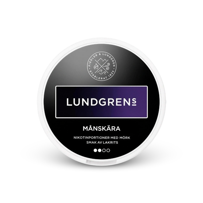 Lundgrens Månskära – lattina di bustine di nicotina