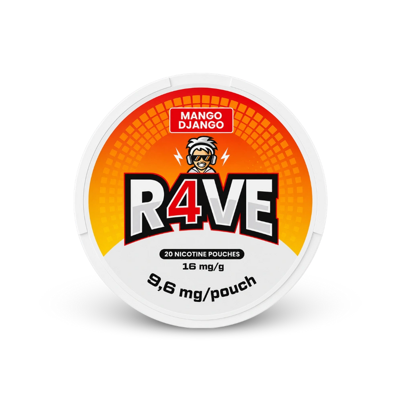 RAVE Mango Django 16MG – lattina di sacchetti di nicotina