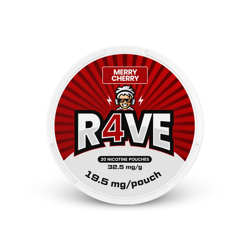 RAVE Merry Cherry 32.5mg – lattina di sacchetti di nicotina