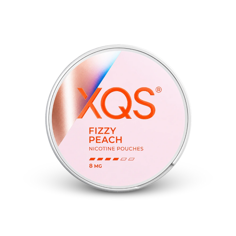 XQS Fizzy Peach Slim Strong – lattina di bustine di nicotina