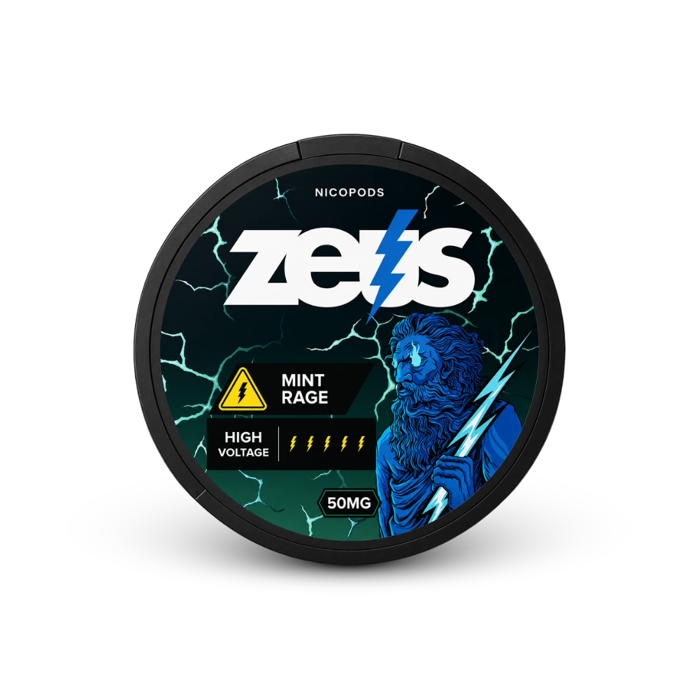 Zeus Mint Rage Extra Strong – Aroma di Menta, Extra Forte, 20 Bustine/Lattina